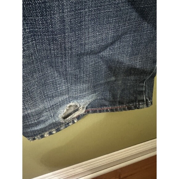 Jet Lag Jeans Men’s Wide Leg 36x34 (36x32) Distressed Made In Italy Zip Up Dark - Picture 12 of 16